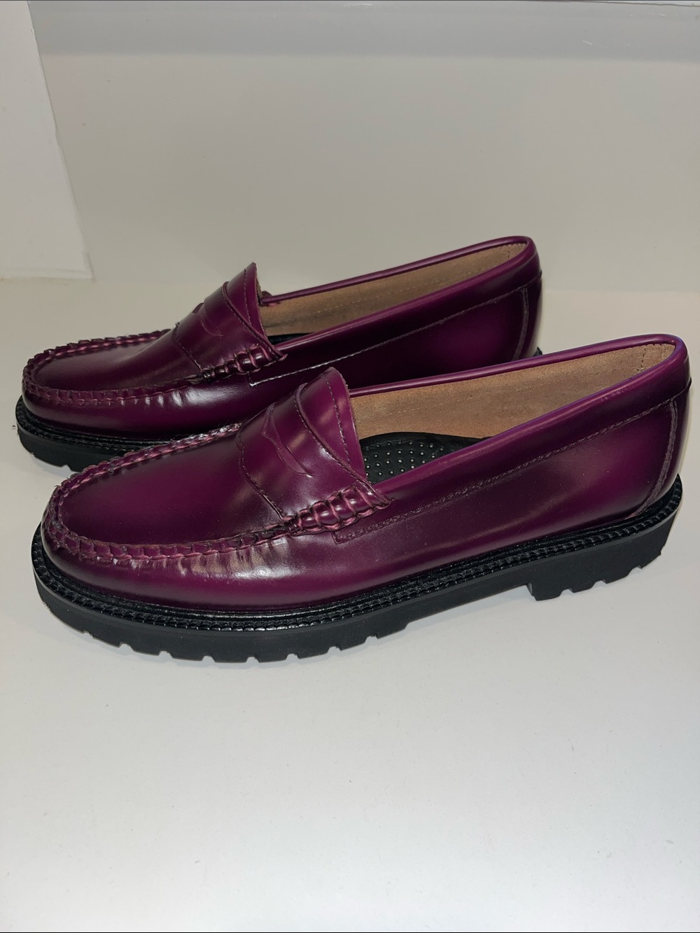 NWOT G.H. Bass Originals Weejuns Whitney Candy Lug Loafers In Plum Womens US 8 - Picture 9 of 16